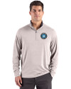 Charlotte FC Cutter & Buck Forge Recycled Four-Way Stretch Mens Quarter Zip Pullover Polished Heather Front Thumbnail Image