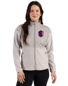 St. Louis City SC Cutter & Buck Hunts Point Recycled Fleece Womens Hybrid Full Zip Jacket Polished Medium Gray Front Thumbnail Image