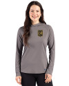 LAFC Cutter & Buck Prospect Recycled Featherlight Stretch Womens Hooded Pullover Elemental Grey Front Thumbnail Image