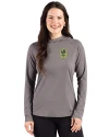View image 4: Nashville SC Cutter & Buck Prospect Recycled  Featherlight Stretch Womens Hooded Pullover Elemental Grey Front