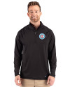 Chicago Fire FC Cutter & Buck Prospect Recycled Featherlight Stretch Mens Big & Tall Quarter Zip Black Front Thumbnail Image