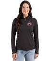 Toronto FC Cutter & Buck Prospect Recycled Featherlight Stretch Womens Quarter Zip Black Front Thumbnail Image