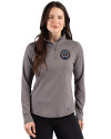 Philadelphia Union Cutter & Buck Prospect Recycled Featherlight Stretch Womens Quarter Zip Elemental Grey Front Thumbnail Image