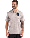 San Jose Earthquakes Cutter & Buck Coastline Recycled Double Peached Camo Print Mens Polo CONCRETE Front Thumbnail Image