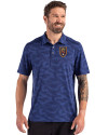 Real Salt Lake Cutter & Buck Coastline Recycled Double Peached Camo Print Mens Polo Tour Blue Front Thumbnail Image