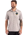 LA Galaxy Cutter & Buck Coastline Recycled Double Peached Camo Print Mens Polo CONCRETE Front Thumbnail Image