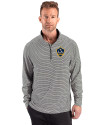 LA Galaxy Cutter & Buck Forge Recycled Double Stripe Four-Way Stretch Mens Quarter Zip Pullover Black/White Front Thumbnail Image