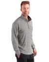 Real Salt Lake Cutter & Buck Forge Recycled Double Stripe Four-Way Stretch Mens Quarter Zip Pullover Black/White Side Thumbnail Image