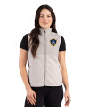 LA Galaxy Cutter & Buck Hunts Point Recycled Fleece Womens Hybrid Full Zip Vest Polished Medium Gray Front Thumbnail Image