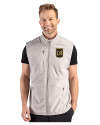 LAFC Cutter & Buck Hunts Point Recycled Fleece Mens Hybrid Full Zip Vest Polished Medium Gray Front Thumbnail Image