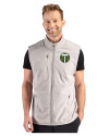 Portland Timbers Cutter & Buck Hunts Point Recycled Fleece Mens Hybrid Full Zip Vest Polished Medium Gray Front Thumbnail Image