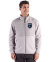 San Jose Earthquakes Cutter & Buck Hunts Point Recycled Fleece Mens Hybrid Full Zip Jacket
 Polished Medium Gray Front Thumbnail Image