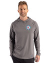 Chicago Fire FC Cutter & Buck Prospect Recycled Featherlight Stretch Mens Hooded Pullover Elemental Grey Front Thumbnail Image