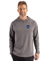 Sporting Kansas City Cutter & Buck Prospect Recycled Featherlight Stretch Mens Hooded Pullover Elemental Grey Front Thumbnail Image