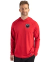 D.C. United Cutter & Buck Prospect Recycled Featherlight Stretch Mens Hooded Pullover Red Front Thumbnail Image