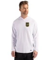 LAFC Cutter & Buck Prospect Recycled Featherlight Stretch Mens Hooded Pullover White Front Thumbnail Image