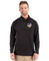 FC Cincinnati Cutter & Buck Prospect Recycled Featherlight Stretch Mens Quarter Zip Black Front Thumbnail Image