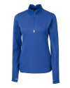View image 41: Cutter & Buck Traverse Recycled Smooth Stretch Womens Quarter Zip Pullover Tour Blue Mannequin