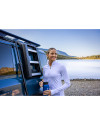 View image 46: Cutter & Buck Traverse Recycled Smooth Stretch Womens Quarter Zip Pullover White Lifestyle