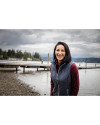 View image 4: Cutter & Buck Rainier Recycled Insulated Puffer Womens Full Zip Vest Anthracite Melange Lifestyle 2
