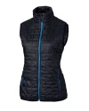View image 21: Cutter & Buck Rainier Recycled Insulated Puffer Womens Full Zip Vest Dark Navy Mannequin