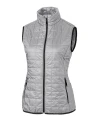 View image 44: Cutter & Buck Rainier Recycled Insulated Puffer Womens Full Zip Vest Polished Medium Gray Mannequin
