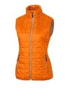 View image 67: Cutter & Buck Rainier Recycled Insulated Puffer Womens Full Zip Vest Satsuma Mannequin