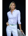 View image 6: Cutter & Buck Easy Care Stretch Oxford Womens Long Sleeve Button Down Shirt Opal Lifestyle 1