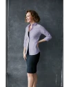 View image 7: Cutter & Buck Easy Care Stretch Oxford Womens Long Sleeve Button Down Shirt Opal Lifestyle 2