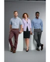 View image 8: Cutter & Buck Easy Care Stretch Oxford Womens Long Sleeve Button Down Shirt Opal Lifestyle 6