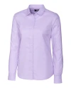 View image 9: Cutter & Buck Easy Care Stretch Oxford Womens Long Sleeve Button Down Shirt Opal Mannequin