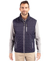 Cutter & Buck Rainier Recycled Insulated Puffer Mens Full Zip Vest Dark Navy/Silver Front Thumbnail Image