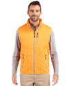 Cutter & Buck Rainier Recycled Insulated Puffer Mens Full Zip Vest Satsuma Front Thumbnail Image