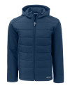Cutter & Buck Evoke Epic Versatility Recycled Hybrid Softshell Mens Full Zip Hooded Jacket Navy Blue Mannequin Thumbnail Image