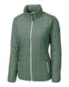 Cutter & Buck Rainier Recycled Insulated Puffer Womens Full Zip Jacket Hunter Melange Mannequin Thumbnail Image