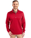 Cutter & Buck Traverse Recycled Stretch Mens Quarter Zip Red Front Thumbnail Image
