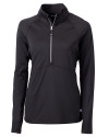 Cutter & Buck Adapt Recycled Soft Knit Stretch Womens Half Zip Pullover Black Mannequin Thumbnail Image
