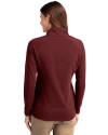 Cutter & Buck Adapt Recycled Soft Knit Stretch Womens Half Zip Pullover Bordeaux Back Thumbnail Image