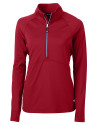 Cutter & Buck Adapt Recycled Soft Knit Stretch Womens Half Zip Pullover Cardinal Red Mannequin Thumbnail Image
