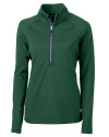 Cutter & Buck Adapt Recycled Soft Knit Stretch Womens Half Zip Pullover Hunter Green Mannequin Thumbnail Image