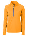 Cutter & Buck Adapt Recycled Soft Knit Stretch Womens Half Zip Pullover Orange Burst Mannequin Thumbnail Image