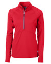 Cutter & Buck Adapt Recycled Soft Knit Stretch Womens Half Zip Pullover Red Mannequin Thumbnail Image