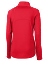 Cutter & Buck Adapt Recycled Soft Knit Stretch Womens Half Zip Pullover Red Mannequin Back Thumbnail Image