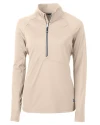 View image 114: Cutter & Buck Adapt Recycled Soft Knit Stretch Womens Half Zip Pullover Wheat Mannequin