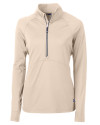 Cutter & Buck Adapt Recycled Soft Knit Stretch Womens Half Zip Pullover Wheat Mannequin Thumbnail Image