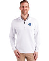 North Carolina Tar Heels Cutter & Buck Traverse Stretch Eco Quarter Zip Mens Pullover White Front Thumbnail Image