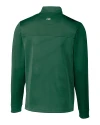 Michigan State Spartans Cutter & Buck Traverse Stretch Eco Stripe Quarter Zip Mens Pullover Hunter Green Mannequin Back Thumbnail Image