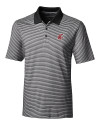 Washington State Cougars Cutter & Buck Forge Tonal Stripe Stretch Mens Polo Black Mannequin Thumbnail Image