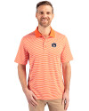 Auburn Tigers Cutter & Buck Forge Tonal Stripe Stretch Mens Polo College Orange Front Thumbnail Image
