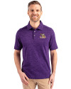 LSU Tigers Cutter & Buck Advantage Tri-Blend Space Dye Mens Polo Dark College Purple Front Thumbnail Image